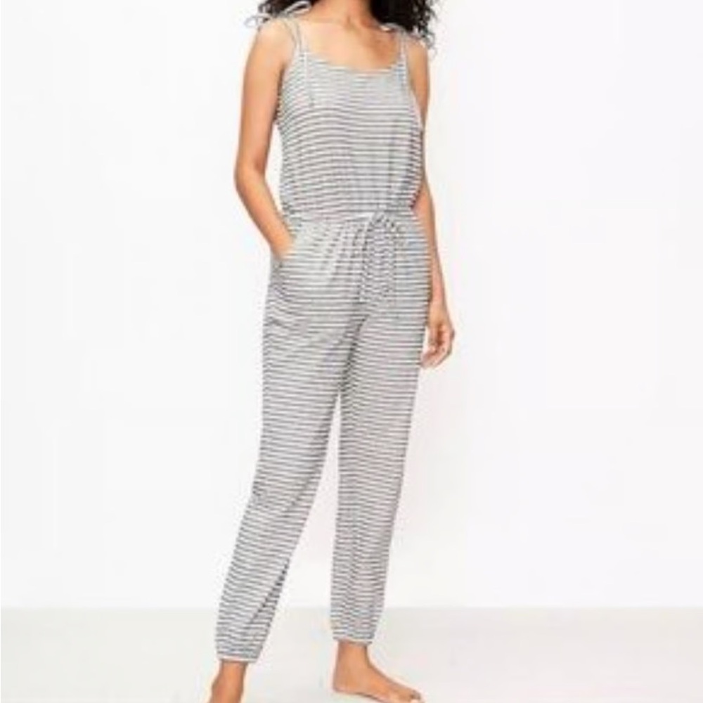 LOFT Black and White Striped Top